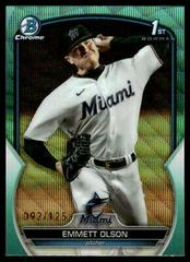 Emmett Olson [Aqua Wave] #BDC-10 Baseball Cards 2023 Bowman Draft Chrome Prices