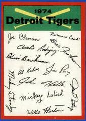 Detroit Tigers Baseball Cards 1974 Topps Team Checklist Prices