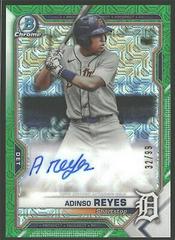 Adinso Reyes [Green Refractor] Baseball Cards 2021 Bowman Chrome Mega Box Mojo Autographs Prices