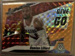 Damian Lillard [Orange Fluorescent] #7 Basketball Cards 2019 Panini Mosaic Give and Go Prices
