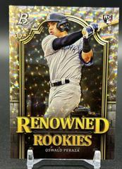 Oswald Peraza [Ice] #RR-6 Baseball Cards 2023 Bowman Platinum Renowned Rookies Prices