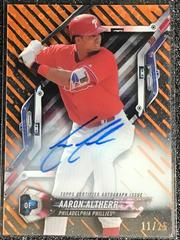 Aaron Altherr [Autograph Orange Orbit Diffractor] Baseball Cards 2018 Topps High Tek Prices