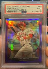 Mike Trout [Purple Refractor] #50 Baseball Cards 2013 Bowman Chrome Prices