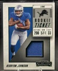 Kerryon Johnson Football Cards 2018 Panini Contenders Rookie Ticket Swatches Prices