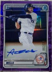 Austin Wells [Purple Refractor] #CDA-AWE Baseball Cards 2020 Bowman Draft Picks Chrome Autographs Prices