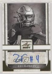 Zay Flowers [Gold] #PA-ZF1 Football Cards 2022 Leaf Ultimate Draft Portrait Autographs Prices