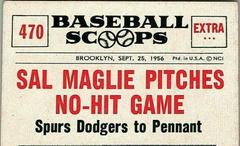 Sal Maglie Pitches [No Hit Game] Baseball Cards 1961 NU Card Scoops Prices
