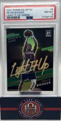 Devin Booker [Green] Basketball Cards 2021 Panini Donruss Optic Light It Up Prices