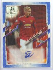 Donny van de Beek [Blue Wave Refractor] Soccer Cards 2020 Topps Chrome UEFA Champions League Autographs Prices