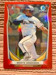 Monte Harrison [Red Refractor] #56 Baseball Cards 2014 Bowman Chrome Mini Prices