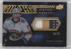 Anton Lundell [Gold Patch] Hockey Cards 2021 SPx UD Black Obsidian Rookie Jersey Prices