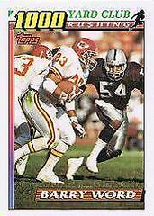 Barry Word #16 Football Cards 1991 Topps 1000 Yard Club Prices