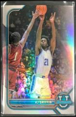 AJ Griffin [Chrome Refractor] #95 Basketball Cards 2021 Bowman University Prices