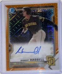 Robert Hassell [Orange Refractor] #BMA-RH Baseball Cards 2021 Bowman Chrome Mega Box Mojo Autographs Prices