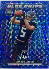 Drake London [Blue] Football Cards 2022 Panini Mosaic Blue Chips Prices