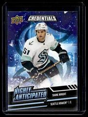 Shane Wright Hockey Cards 2022 Upper Deck Credentials Highly Anticipated Prices