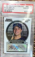 Ryan Braun [Autograph] #BS-RB Baseball Cards 2005 Bowman Sterling Prices