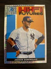 Jasson Dominguez [Orange Refractor] #HIFI-11 Baseball Cards 2022 Bowman Hi Fi Futures Prices