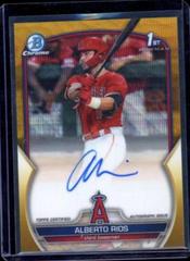 Alberto Rios [Gold Wave] Baseball Cards 2023 Bowman Draft Chrome Prospect Autographs Prices