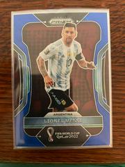 Lionel Messi [Blue Wave] Soccer Cards 2022 Panini Prizm World Cup Prices