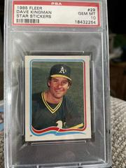 Dave Kingman #29 Baseball Cards 1985 Fleer Star Stickers Prices