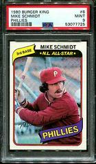 Mike Schmidt #6 Baseball Cards 1980 Topps Burger King Phillies Prices