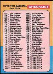 Checklist 133-264 Baseball Cards 1975 Topps Mini Prices