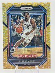 Tyrese Maxey [Gold Millionaire Shimmer] #68 Basketball Cards 2023 Panini Prizm Monopoly Prices