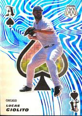 Lucas Giolito [Reactive Blue] Baseball Cards 2021 Panini Mosaic Aces Prices