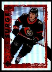 Ridly Greig [Red Die Cut] #SS-11 Hockey Cards 2023 Upper Deck Star Surge Prices