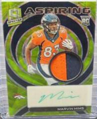 Marvin Mims [Neon Green] #15 Football Cards 2023 Panini Spectra Aspiring Patch Autograph Prices