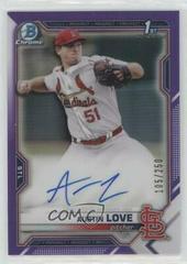 Austin Love [Purple Refractor] Baseball Cards 2021 Bowman Draft Pick Chrome Autographs Prices
