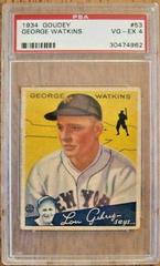 George Watkins #53 Baseball Cards 1934 Goudey Prices