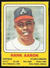 Hank Aaron Baseball Cards 1970 Transogram Hand Cut Prices