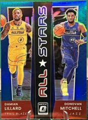 Damian Lillard, Donovan Mitchell [Blue] #5 Basketball Cards 2021 Panini Donruss Optic All Stars Prices
