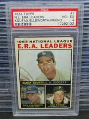 NL ERA Leaders [Koufax, Ellsworth, Friend] Baseball Cards 1964 Topps Prices