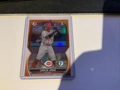 Carlos Jorge [Orange] Baseball Cards 2023 Bowman 1st Edition Prices