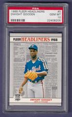 Dwight Gooden #5 Baseball Cards 1988 Fleer Headliners Prices