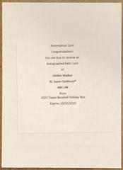 Jordan Walker #HAC-JWA Baseball Cards 2023 Topps Holiday Autographs Prices