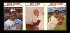 Eddie Murray, Jack Clark, Lou Whitaker [Hand Cut Panel] Baseball Cards 1979 Hostess Prices