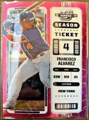 Francisco Alvarez [Pink Velocity] Baseball Cards 2023 Panini Chronicles Contenders Optic Prices