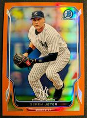 Derek Jeter [Orange Refractor] #89 Baseball Cards 2014 Bowman Chrome Prices