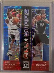 Allen Iverson, Tim Duncan [Blue Pulsar] #15 Basketball Cards 2021 Panini Donruss Optic All Stars Prices