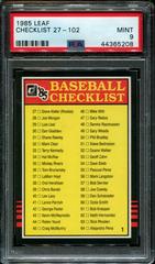 Checklist 27-102 Baseball Cards 1985 Leaf Prices