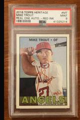 Mike Trout [Red Ink] #ROA-MT Baseball Cards 2016 Topps Heritage Real One Autographs Prices