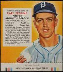 Carl Erskine Baseball Cards 1954 Red Man Tobacco Prices