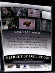 Calen Addison #CR-15 Hockey Cards 2021 Upper Deck Allure Control Room Prices
