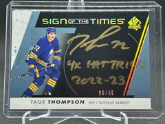 Tage Thompson [Black] #SOTT-TH Hockey Cards 2022 SP Authentic Sign of the Times Prices
