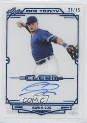 Gavin Lux [Platinum Foil] #CA-GL1 Baseball Cards 2019 Leaf Trinity Clear Autograph Prices