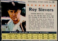 Roy Sievers [Perforated] Baseball Cards 1961 Post Cereal Prices